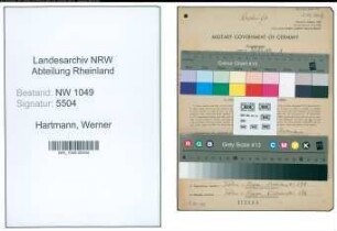 Entnazifizierung Werner Hartmann , geb. 23.07.1913 (Bauingenieur)