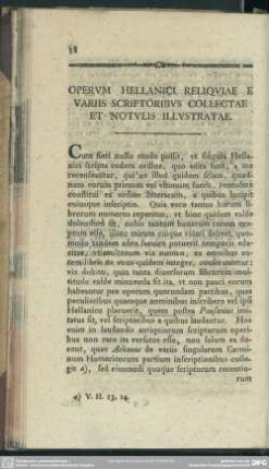 Operum Hellanici Reliquiae E Variis Scriptoribus Collectae Et Notulis Illustratae