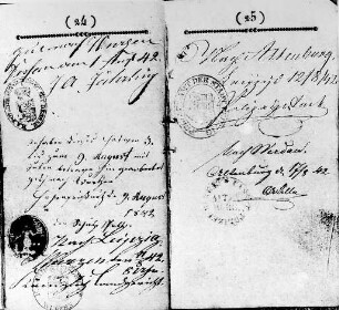 Wilsdruff-Helbigsdorf. Wanderbuch des Müllergesellen Carl Ernst Kirsten (geb. 1818) aus Helbigsdorf, 1837-1842, S. 24-25
