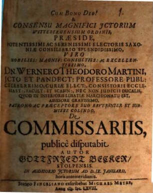 De commissariis