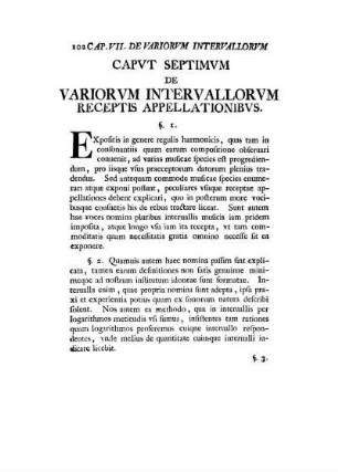 Cap. VII. De variorum interuallorum receptis appellationibus.