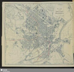 Plan der Kreisstadt Plauen i.V.