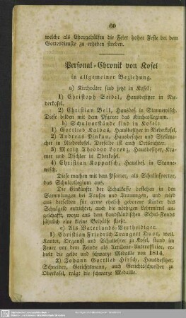 Personal-Chronik von Kosel