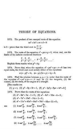 Theory of Equations.