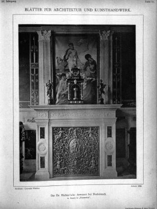 Tafel 51: Das Dr. Richter'sche Anwesen bei Rudolstadt. 10. Kamin im "Fürstenbad"
