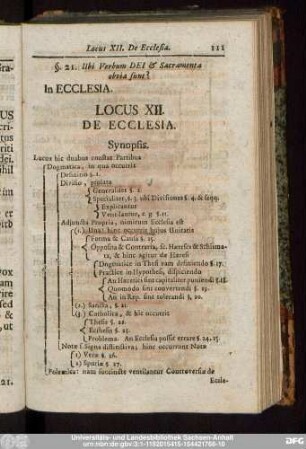 Locus XII. De Ecclesia.