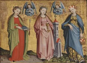 Marienaltar — Zwölf Heilige — Die drei Heiligen Ursula, Barbara und Dorothea
