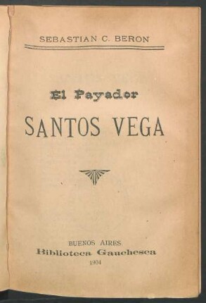 El payador Santos Vega