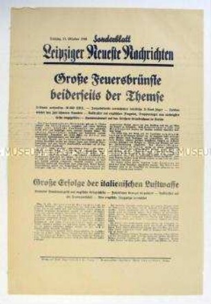 Sonderblatt der "Leipziger Neuesten Nachrichten" zum Luftkrieg gegen Großbritannien