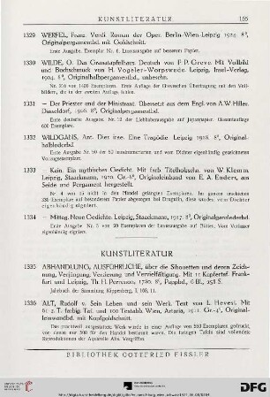 Kunstliteratur (Nr. 1335-1744)