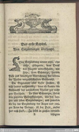 Das erste Kapitel. Von Entzündungen überhaupt