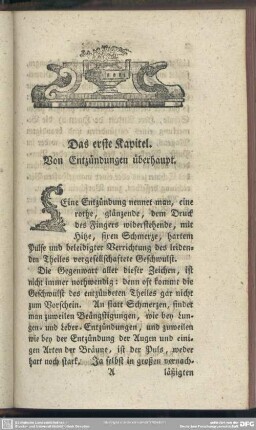 Das erste Kapitel. Von Entzündungen überhaupt