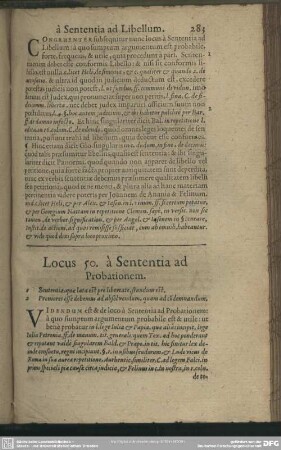 Locus 50. à Sententia ad Probationem