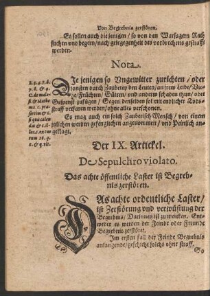 Der IX. Artickel.