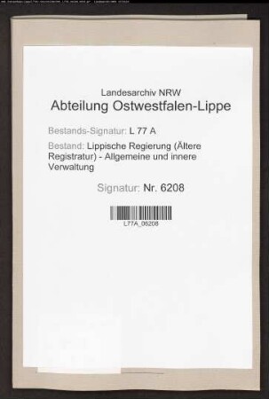 Zentralkommission zur Abwehrung der Cholera.- Tätigkeit.- Amt Blomberg, Bd. 3