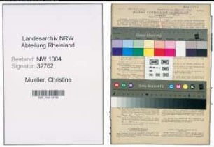 Entnazifizierung Christine Mueller , geb. 21.04.1904 (Naeherin)