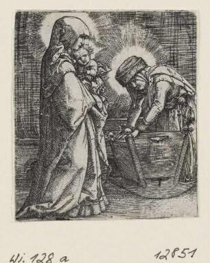 Maria mit dem Kind und der heiligen Anna an der Wiege