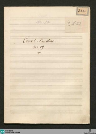 Overtures - JWK Mus.Ms. 32 : orch; e; StrK WoO 1.4