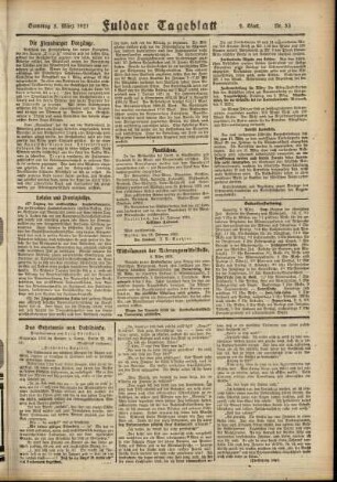 Zweite Ausgabe vom Samstag, den 05. März 1921.