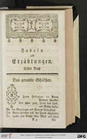 Erstes Buch: Fabeln und Erzählungen