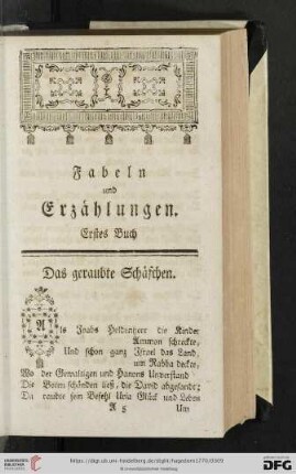 Erstes Buch: Fabeln und Erzählungen