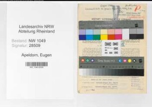 Entnazifizierung Eugen Apeldorn , geb. 04.10.1902 (Jurist)