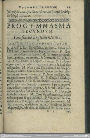 Progymnasma Secundum. Consimile argumentum