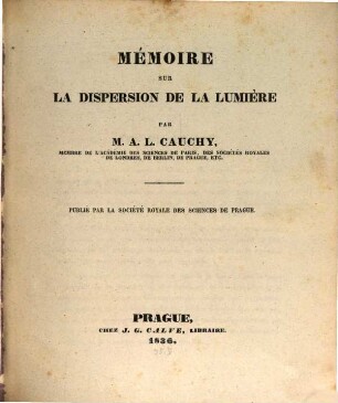 Mémoire sur la dispersion de la lumière