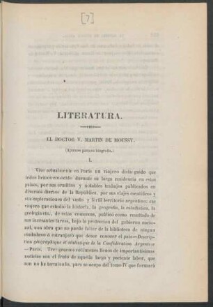 El Doctor V. Martín de Moussy. : (Apuntes para su biografía.)