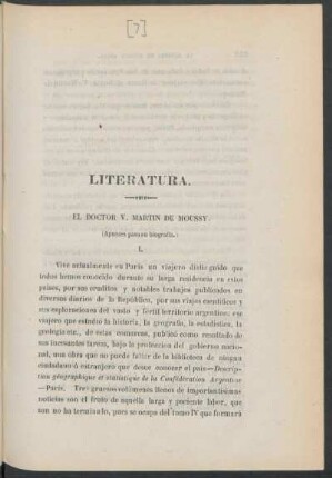 El Doctor V. Martín de Moussy. : (Apuntes para su biografía.)