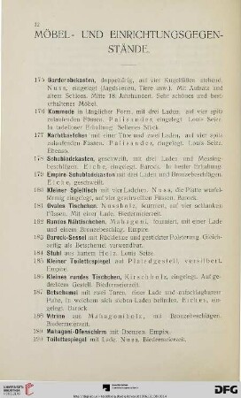Möbel- und Einrichtungsgegenstände (Nr. 175-194)