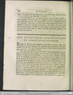 Des Affections Spasmodiques Et Convulsives Internes