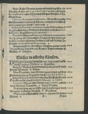 Bücher in allerley Künsten.