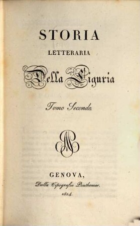 Storia letteraria della Liguria, 2