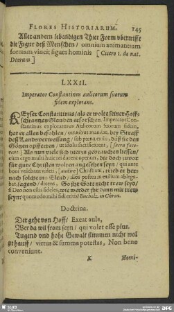 LXXII. Imperator Constantinus aulicorum suorum fidem explorans
