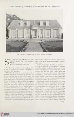 Some phases of domestic architecture in the Southwest
