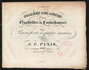 No. 1: Soirées Des Muses : Deux Quadrilles de Contredanses pour le Pianoforte à quatre mains