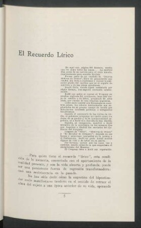 El Recuerdo Lírico
