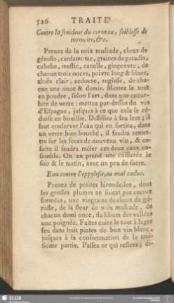Contre la froideur du cerveau, foiblesse de mémoire, &c.