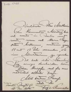 Schreiben an Hermann Muthesius (Brief)