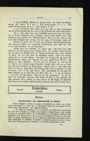 Notizen : Konfirmanden- und Schulunterricht in Anhalt