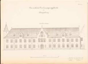Südliches Kreuzganggebäude, Magdeburg: Ansicht der Südseite 1:100