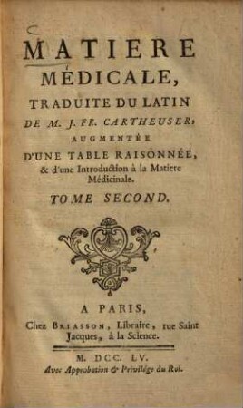 Matiere Médicale, 2