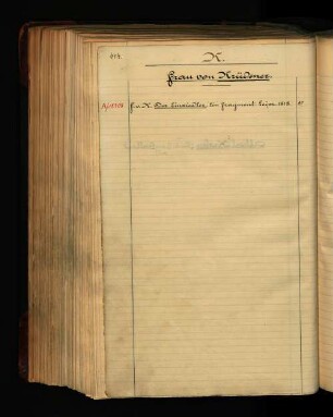 Frau von Krüdener.