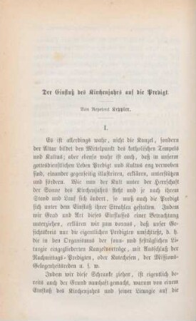 422-462 Der Einfluß des Kirchenjahrs auf die Predigt