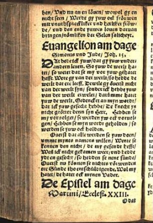 De Epistel am dage Martini/ Ecclesi. XXIII. [Euangelion am dage Martini. Luce XII.]