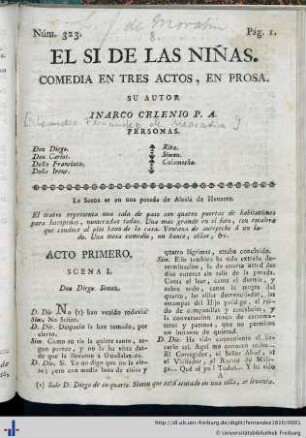 El sí de las niñas : comedia en tres actos en prosa