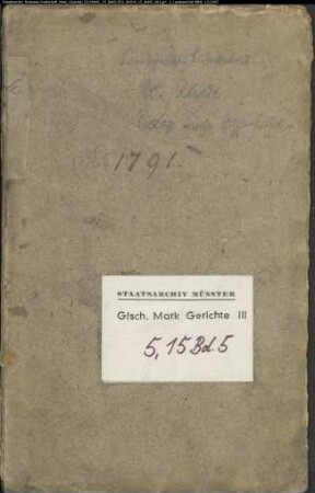 Belege zum Hypothekenbuch ("Scrinium") des Untergerichts Rhade, Bd. 5
