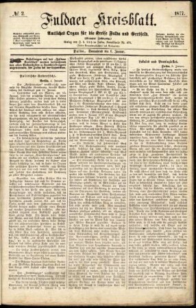 Ausgabe vom Samstag, den 06. Januar 1877.