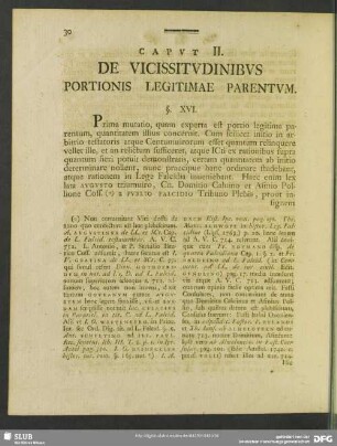 Caput II. De Vicissitudinibus Portionis Legitimae Parentum